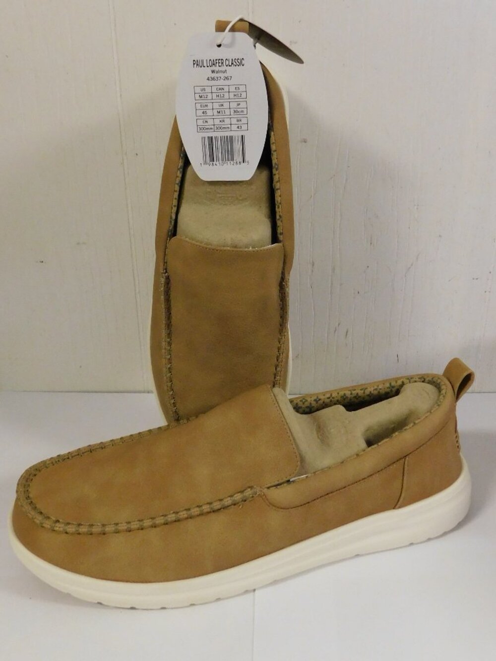 Hey Dude Paul Loafer Classic with Added Traction NEW w/ Tag sz US M 12 Walnut